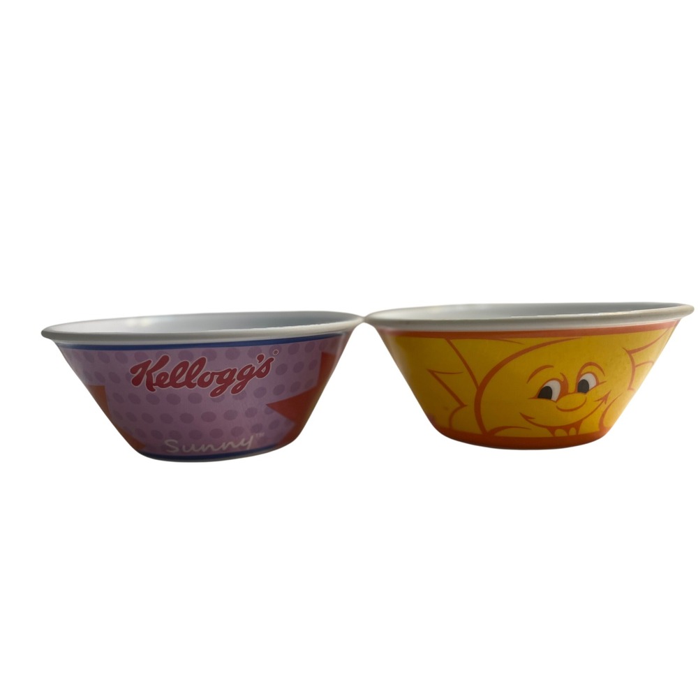 Kelloggs Sunny Sunshine Character Cereal Bowls Set‎ of 2 Melamine Kids